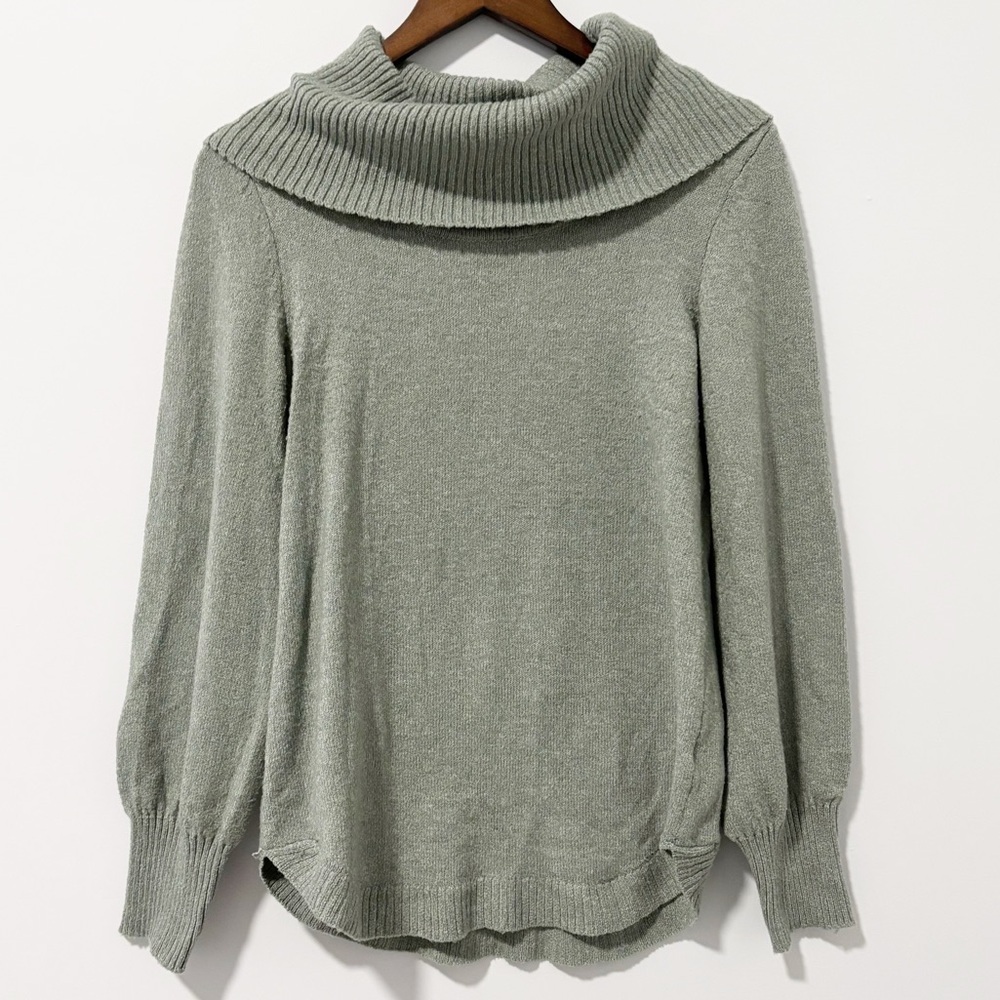 Tahari Sweater‎ Womens Green Cowl Neck Size XS